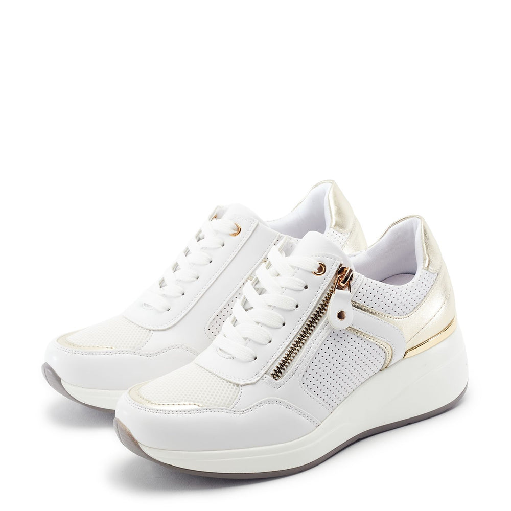 Giuseppina White-Gold Porvair Trainers