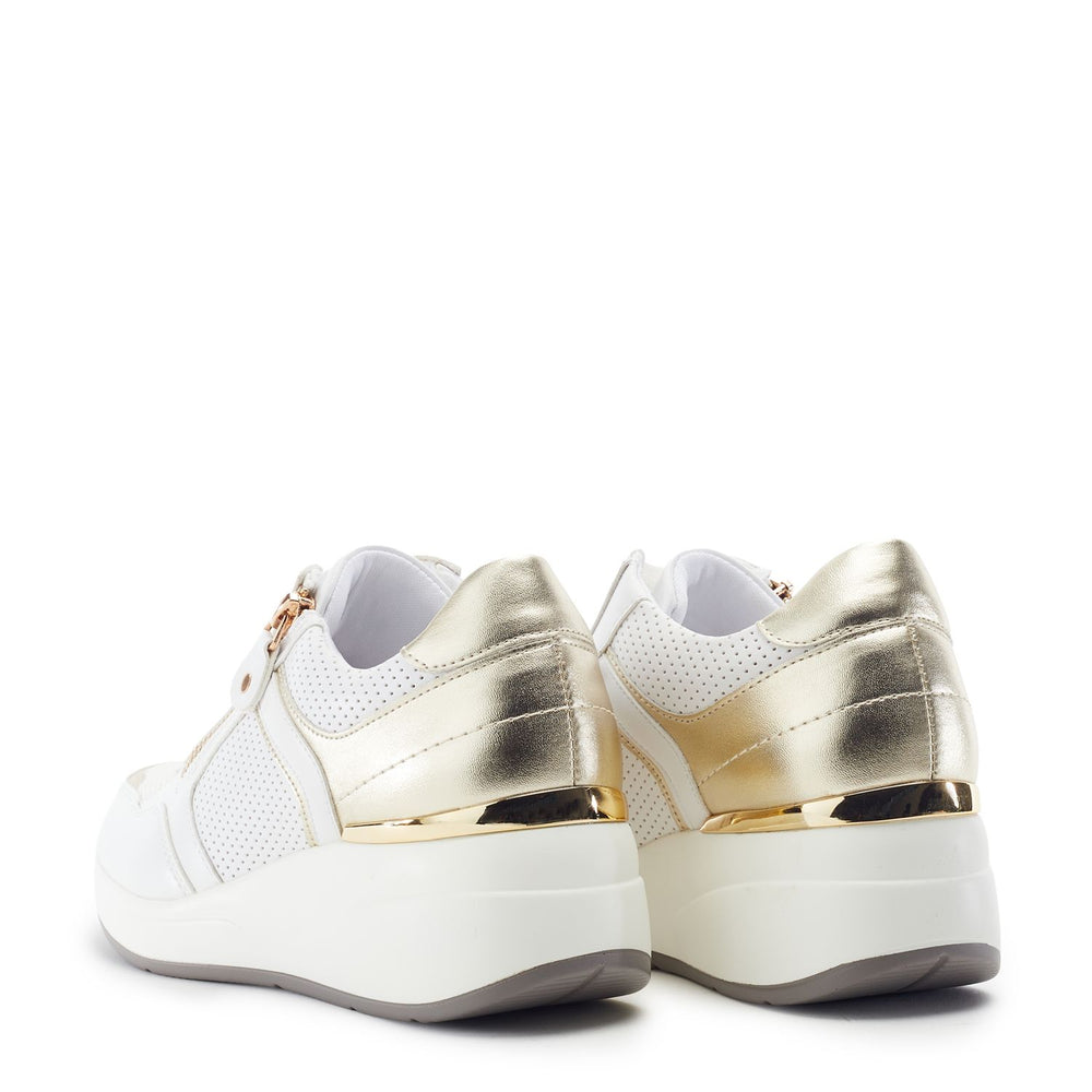 Giuseppina White-Gold Porvair Trainers