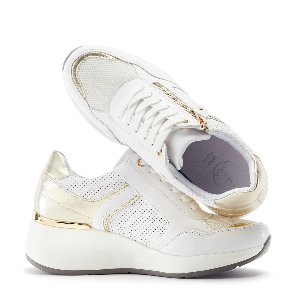 Giuseppina White-Gold Porvair Trainers