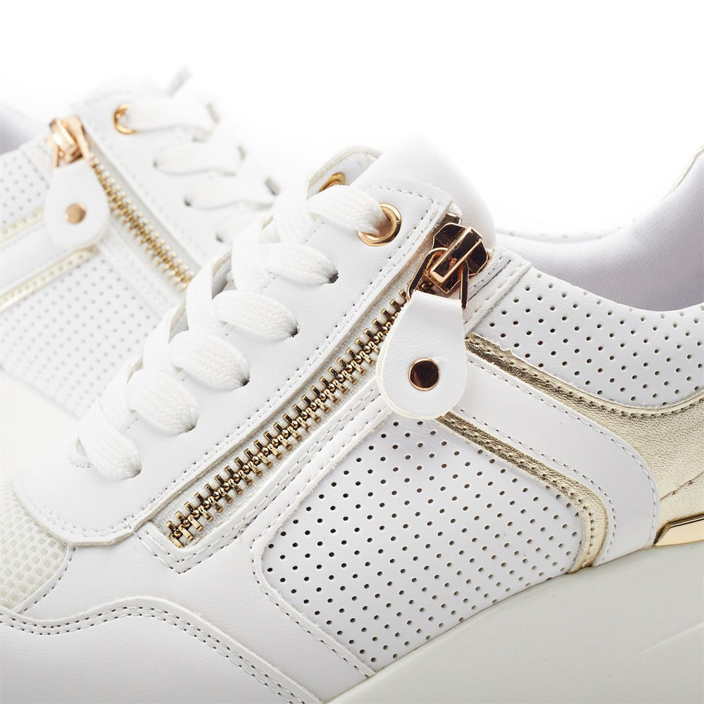 Giuseppina White-Gold Porvair Trainers