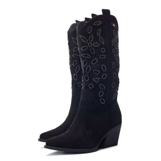 Gloribel Black Alcantara Boots
