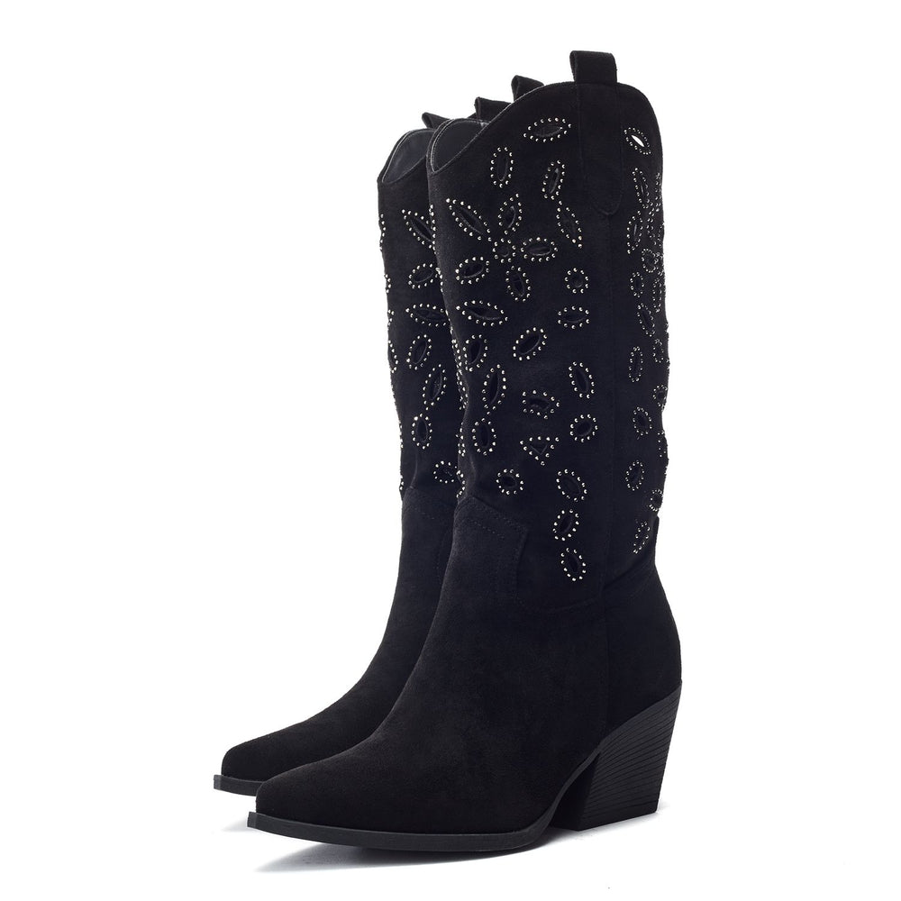 Gloribel Black Alcantara Boots
