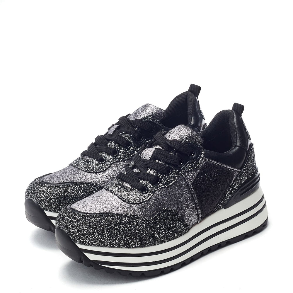 Graye Black Textile Trainers