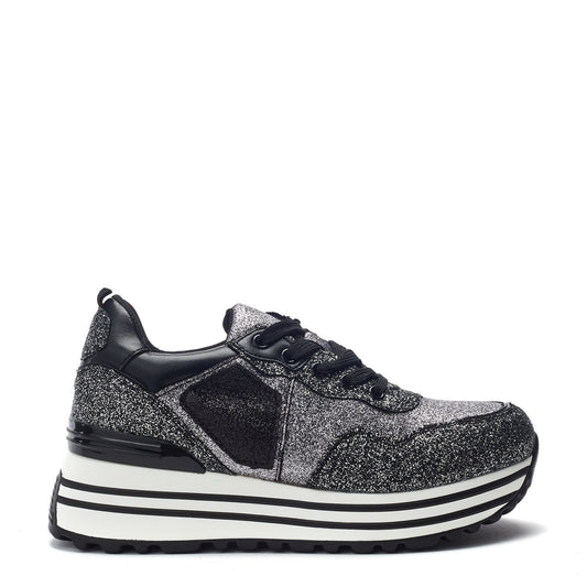 Graye Black Textile Trainers