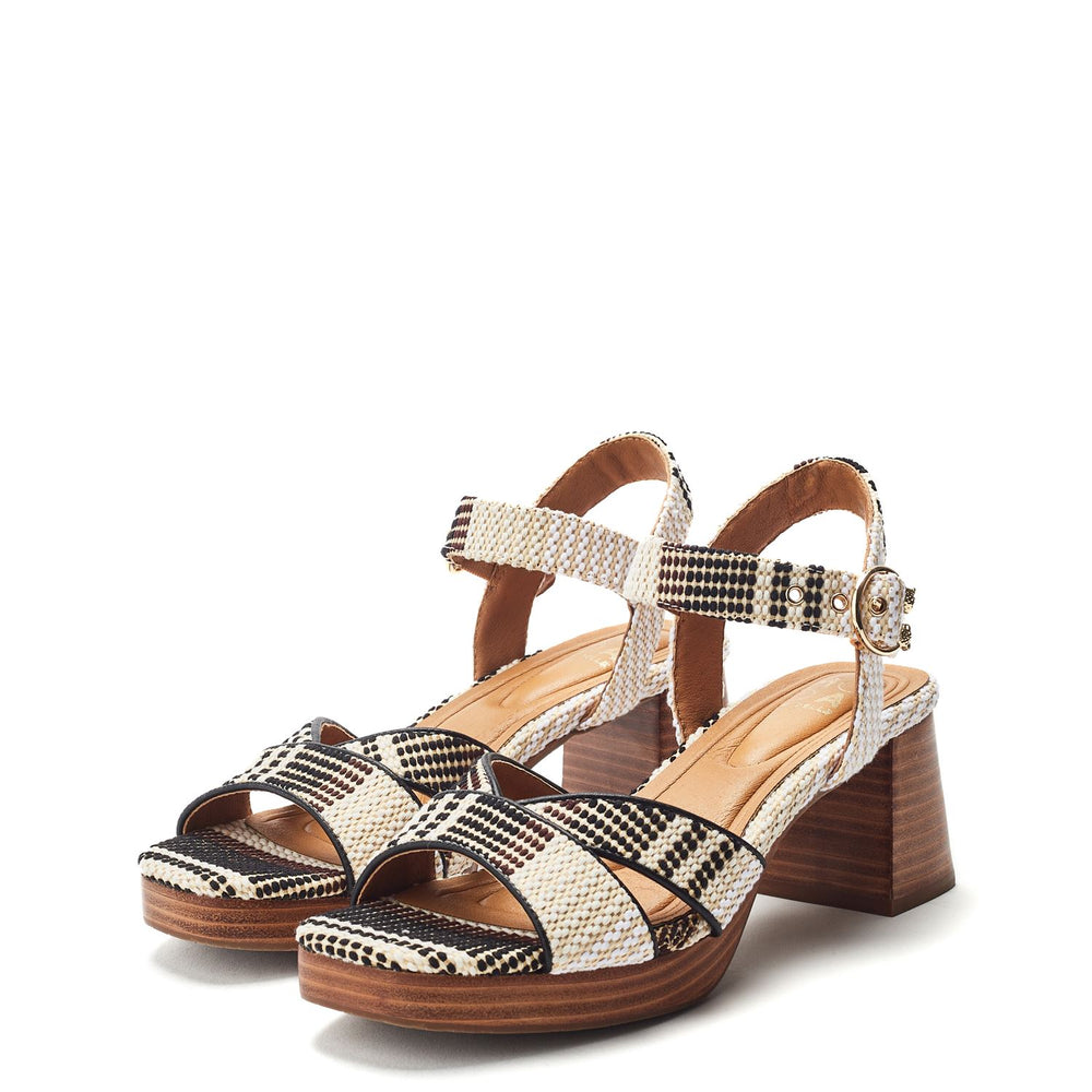 Grechian Off White Textile Sandals