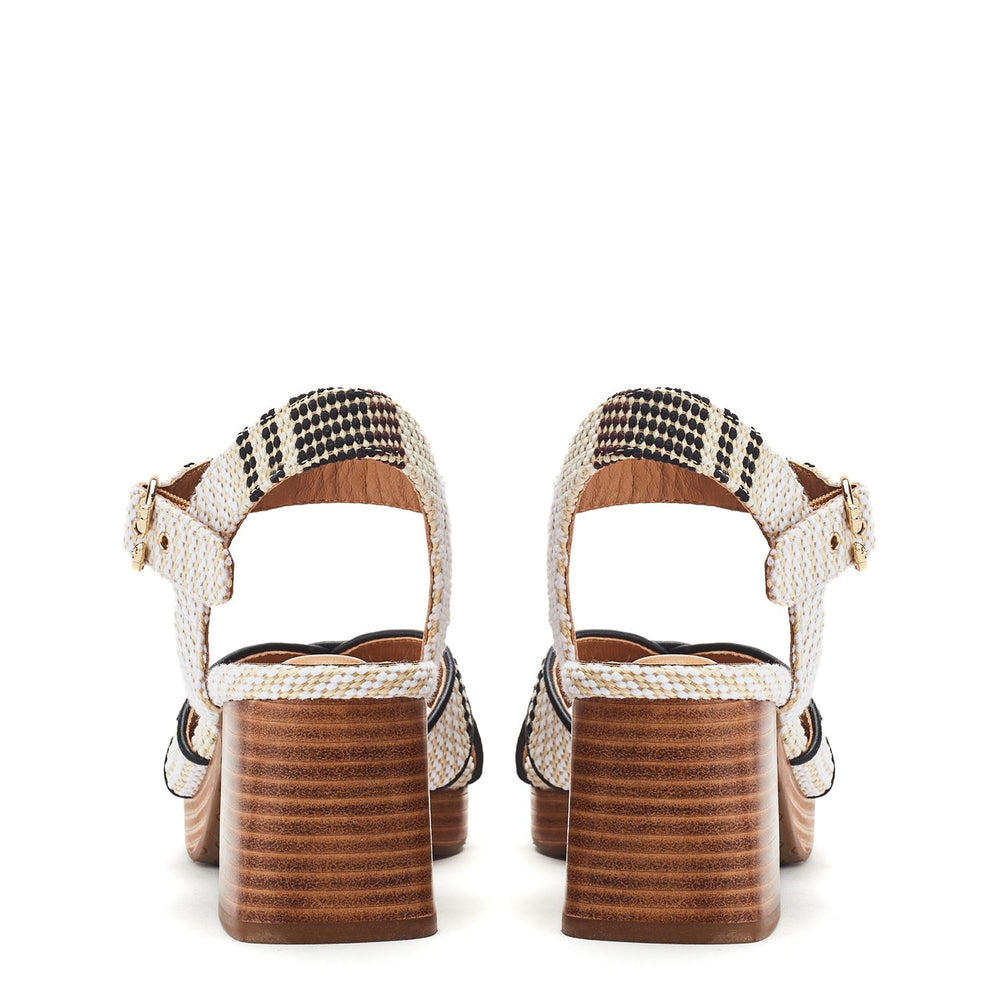 Grechian Off White Textile Sandals