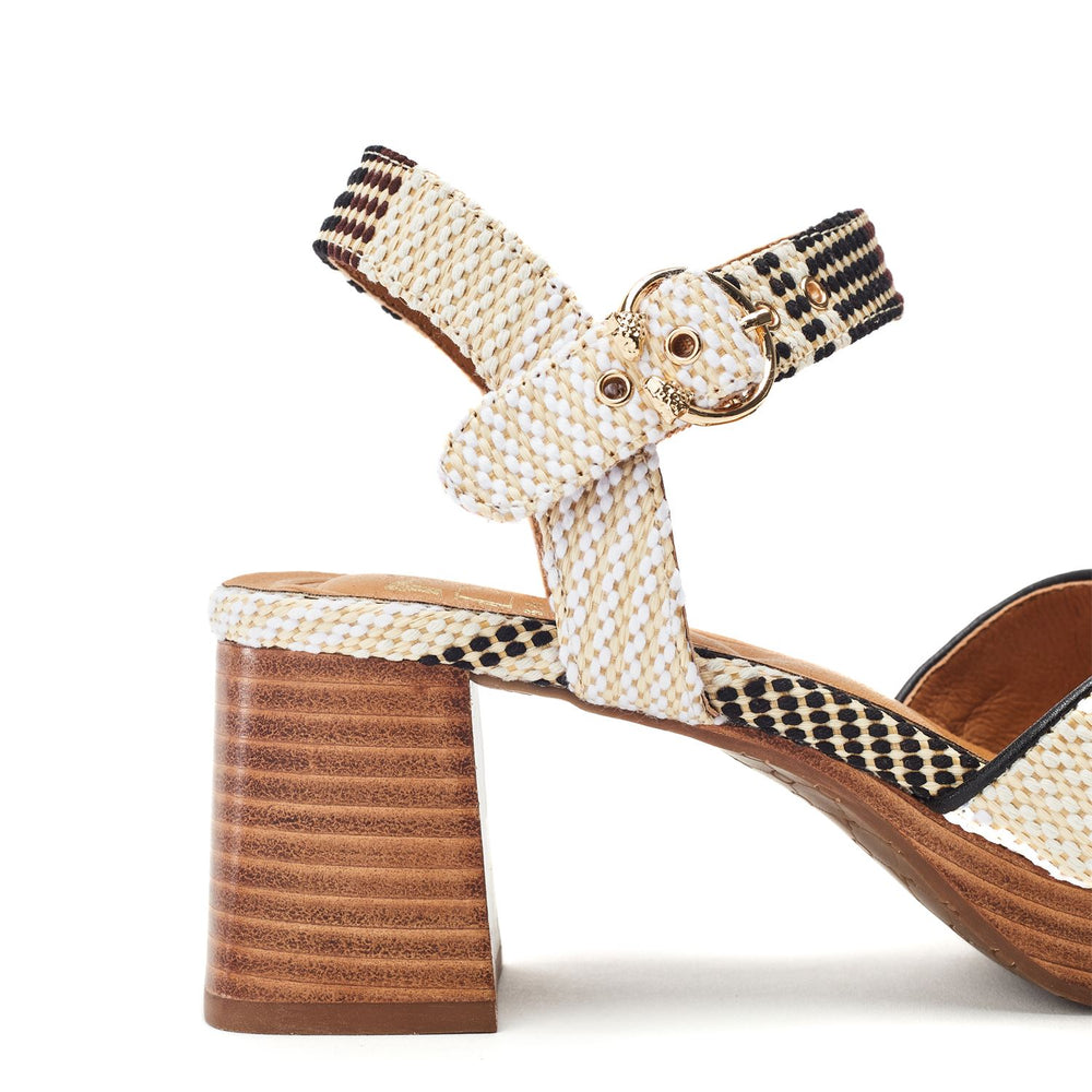 Grechian Off White Textile Sandals
