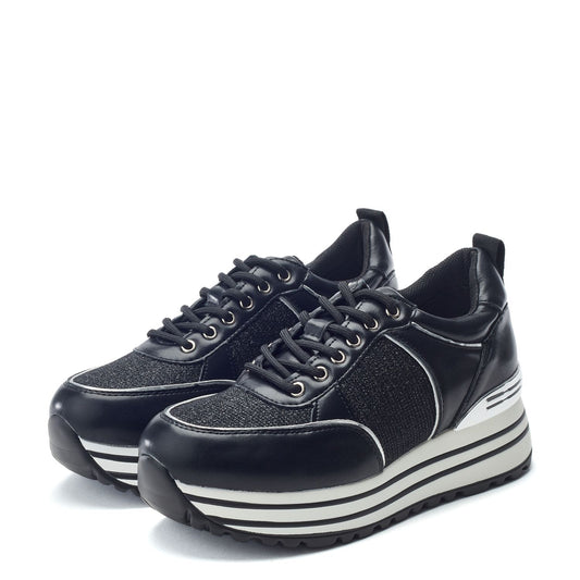 Greyla Black Textile Trainers