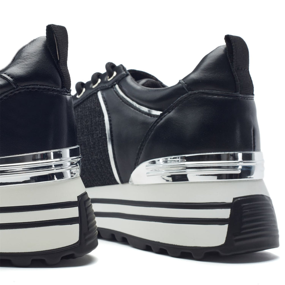 Greyla Black Textile Trainers