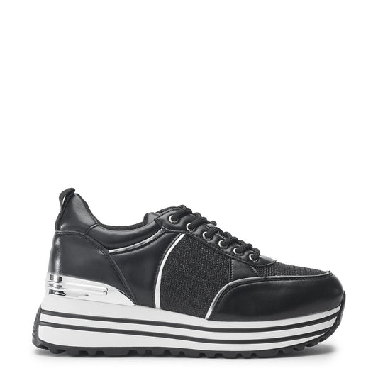 Greyla Black Textile Trainers
