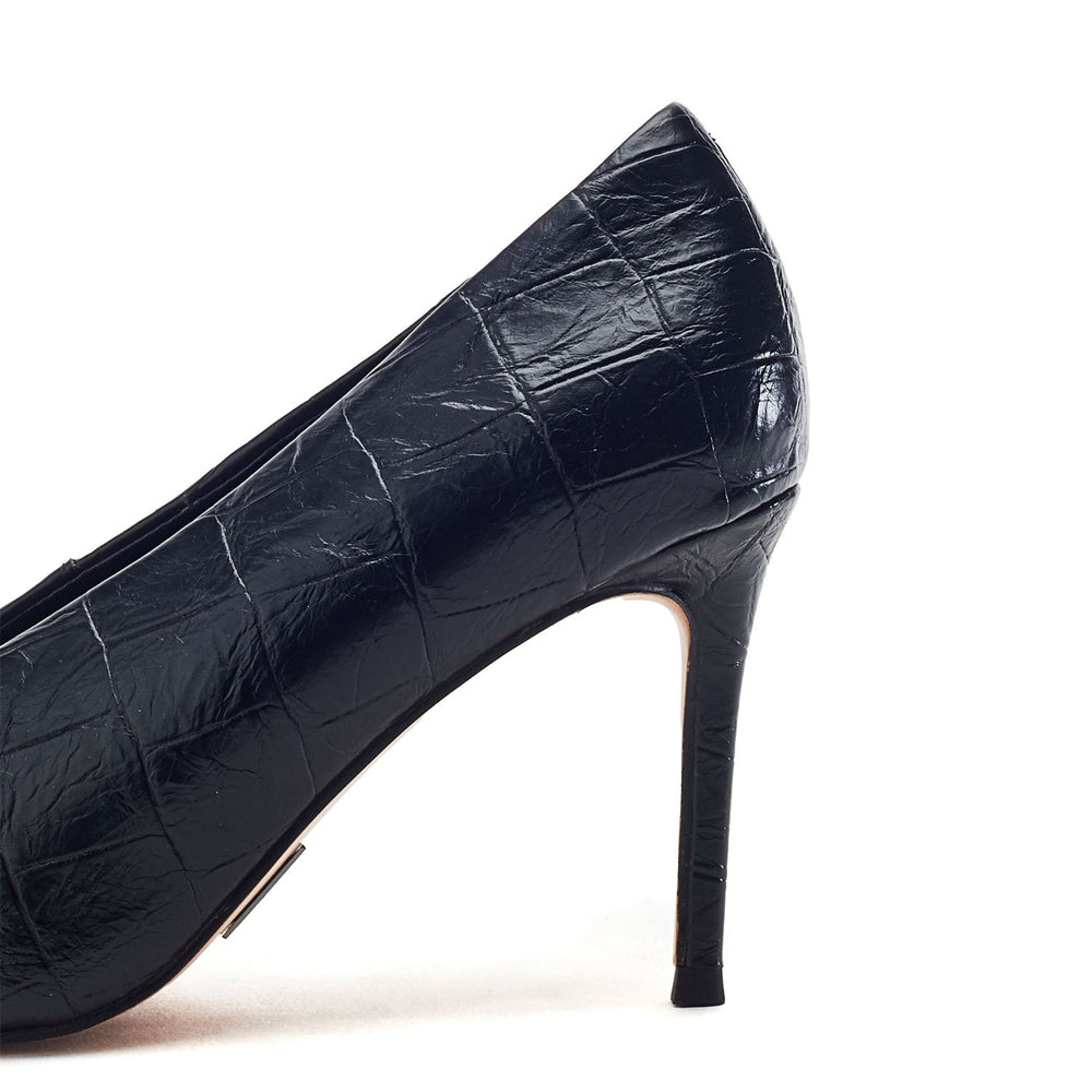 Grimoire Black Croc Print Porvair Shoes