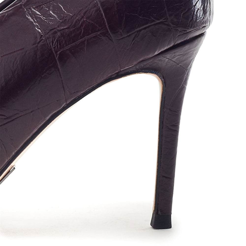 Grimoire Dark Brown Croc Print Porvair Shoes