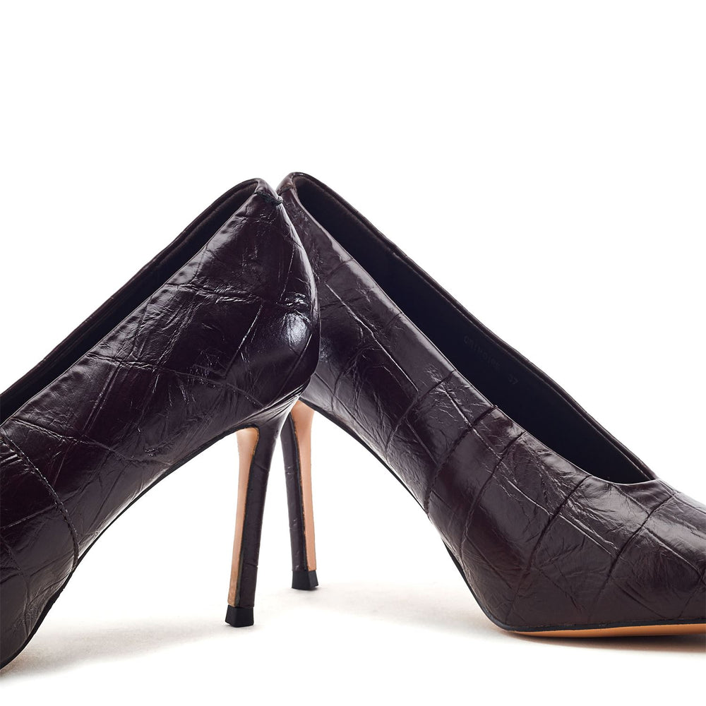 Grimoire Dark Brown Croc Print Porvair Shoes