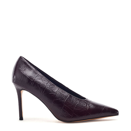 Grimoire Dark Brown Croc Print Porvair Shoes