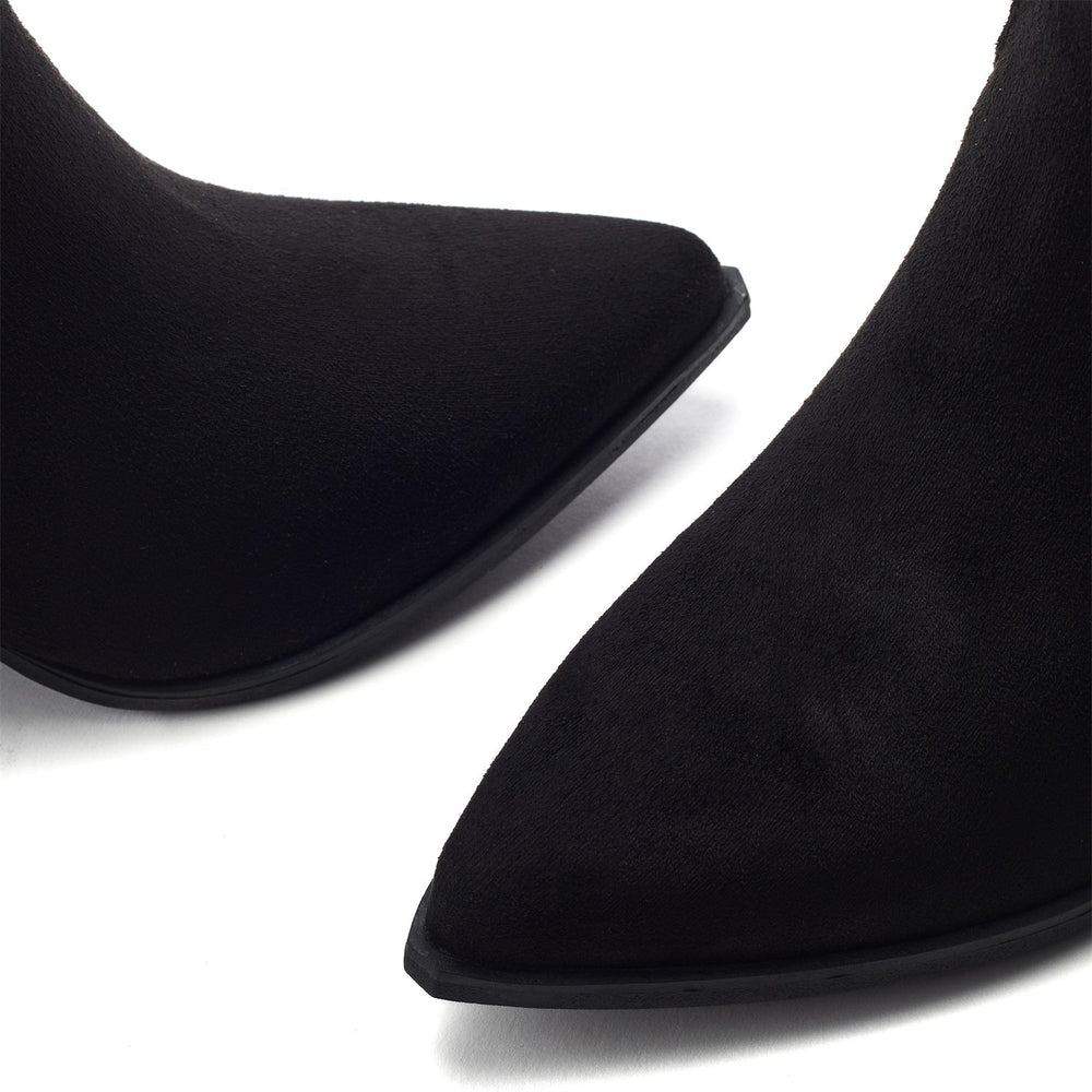 Gwyndolyn Black Alcantara Boots