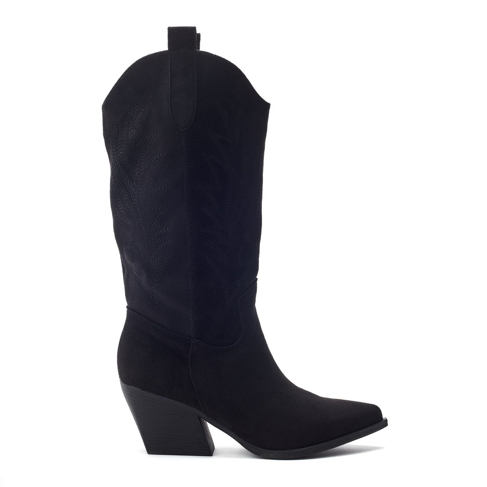 Gwyndolyn Black Alcantara Boots