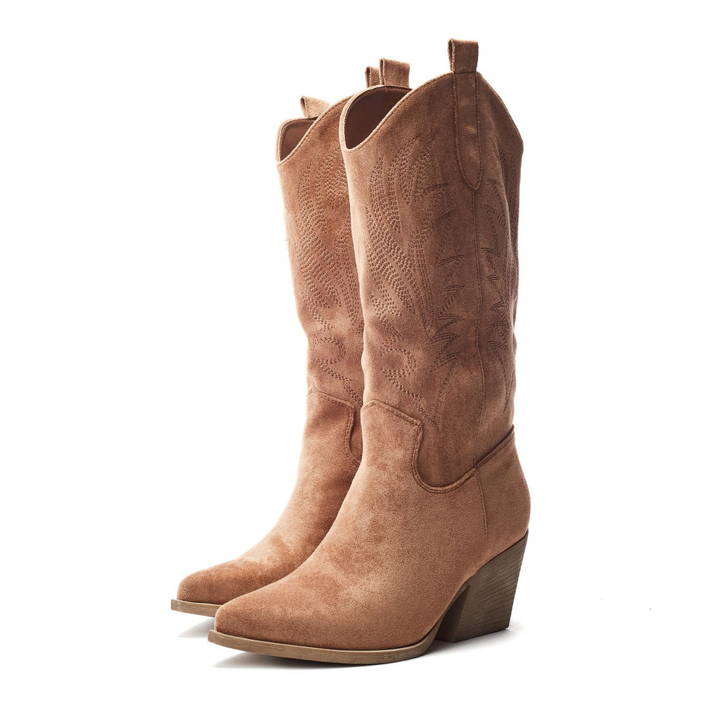 Gwyndolyn Camel Alcantara Boots