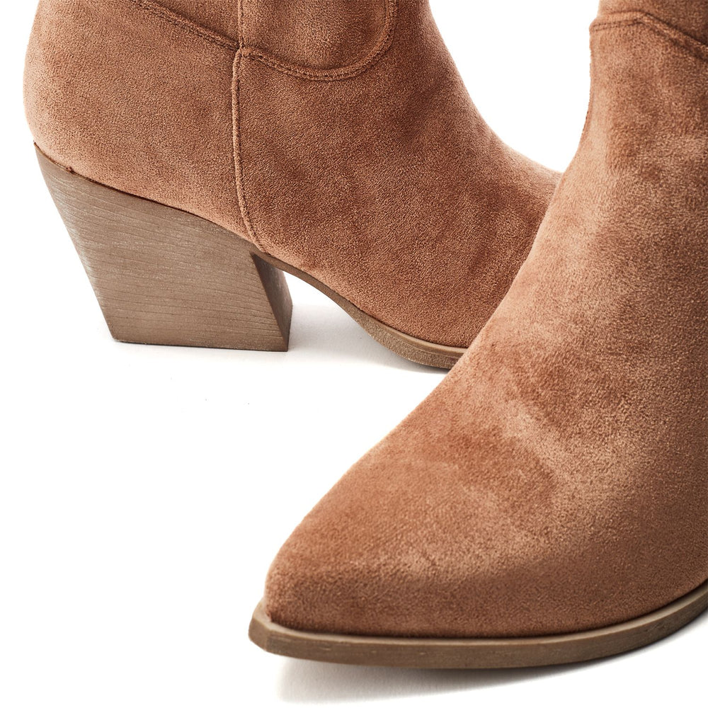 Gwyndolyn Camel Alcantara Boots