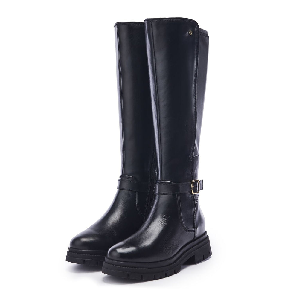 Hannis Black Leather Boots