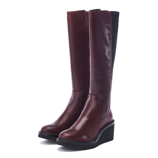 Harpette Burgundy Leather Boots