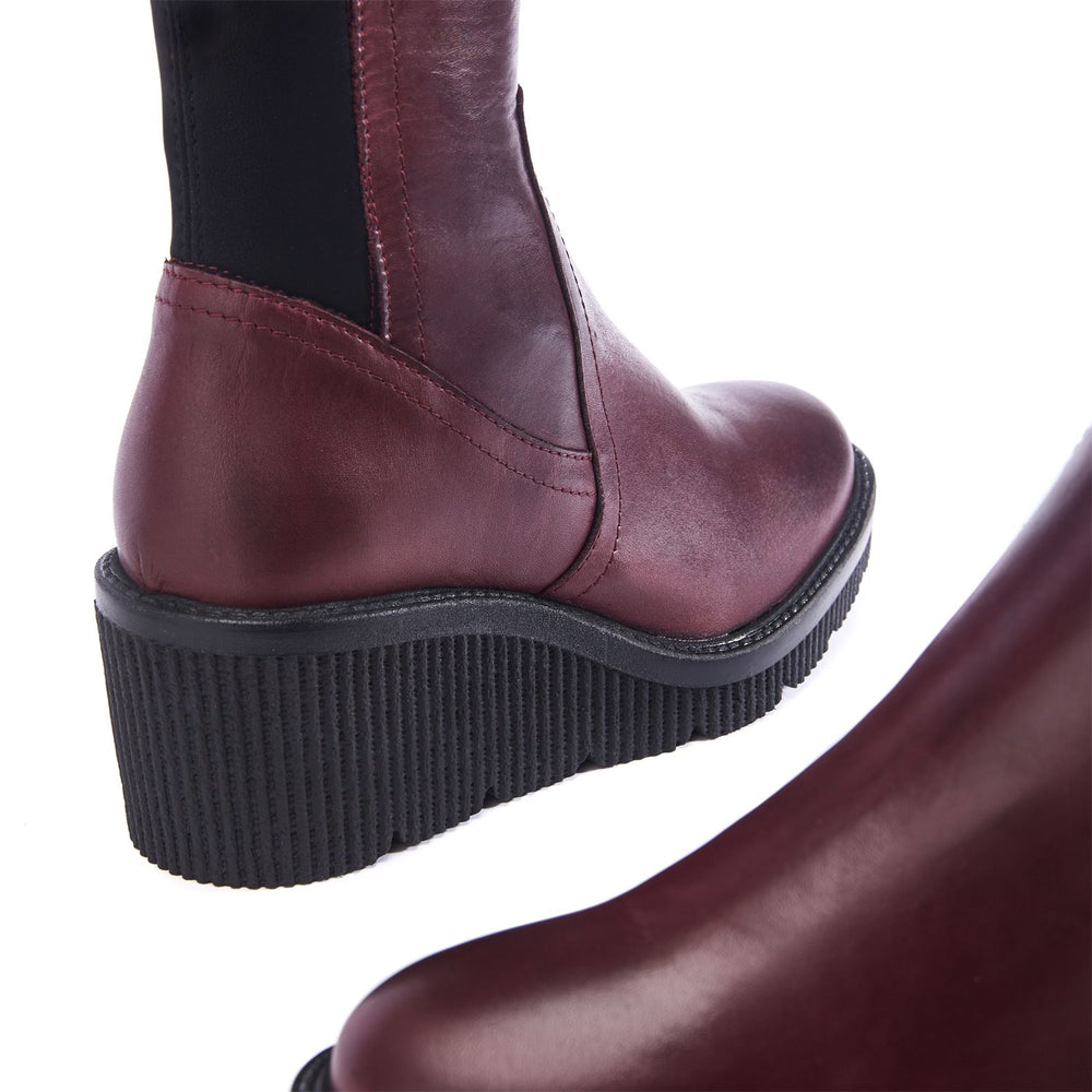 Harpette Burgundy Leather Boots
