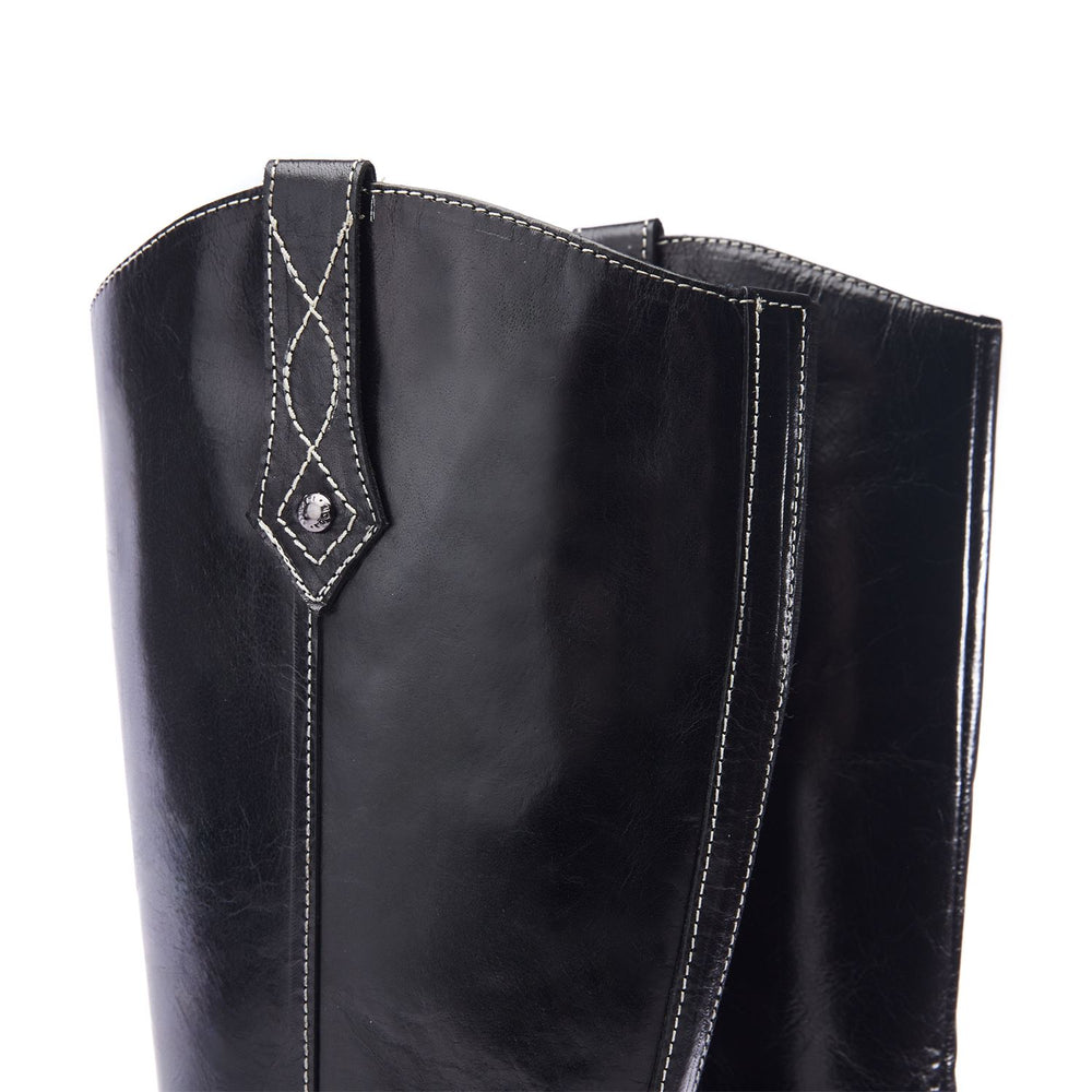 Hazay Black Leather Boots