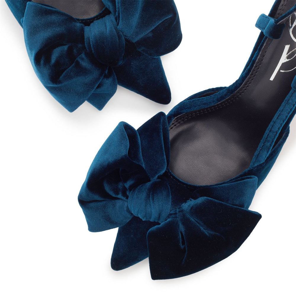 Himilaya Teal Velvet Shoes