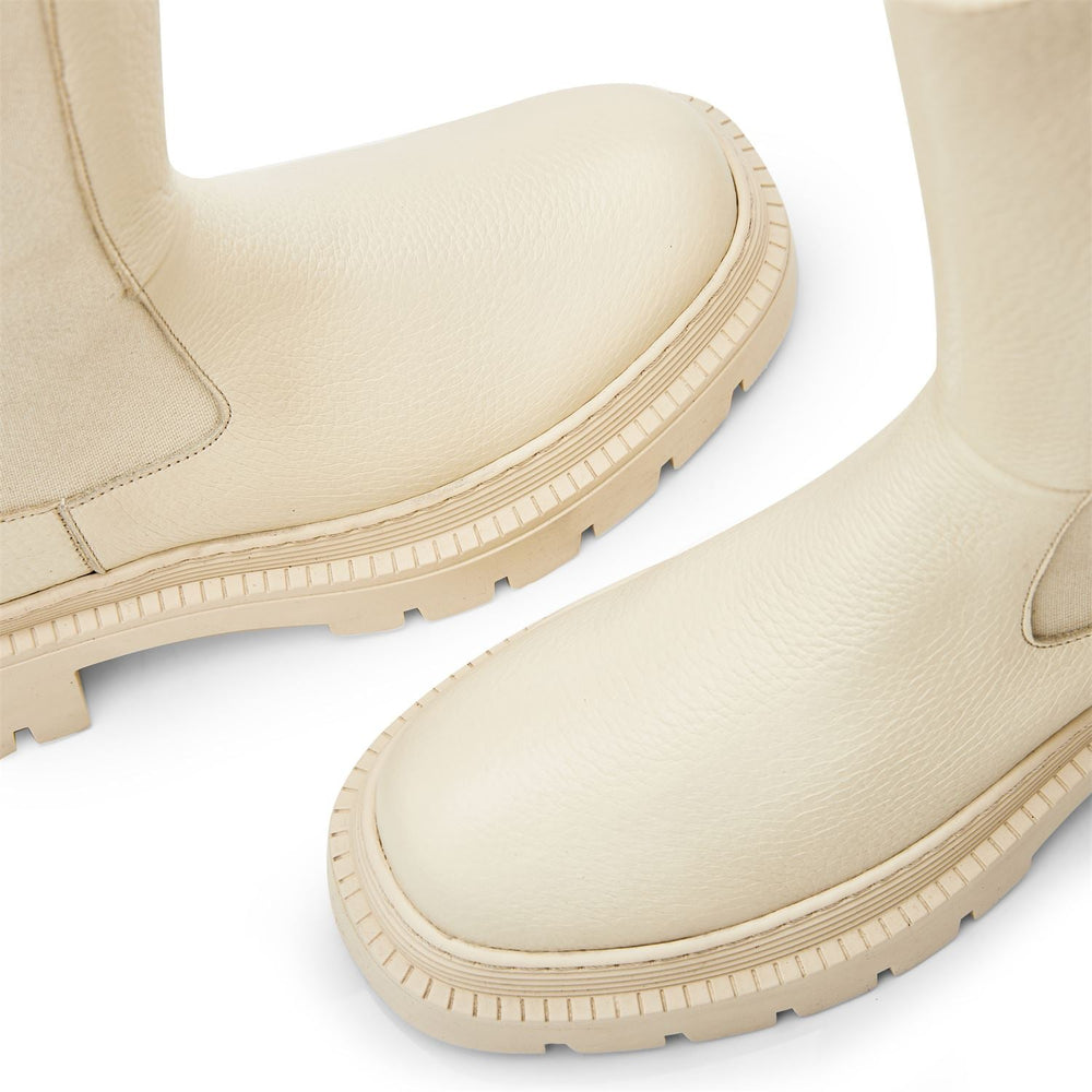 Itzel Cream Leather Boots