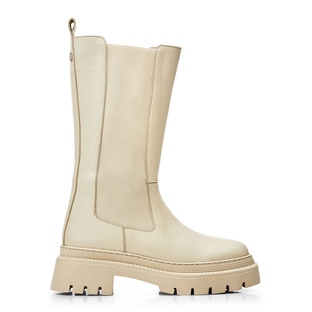 Itzel Cream Leather Boots