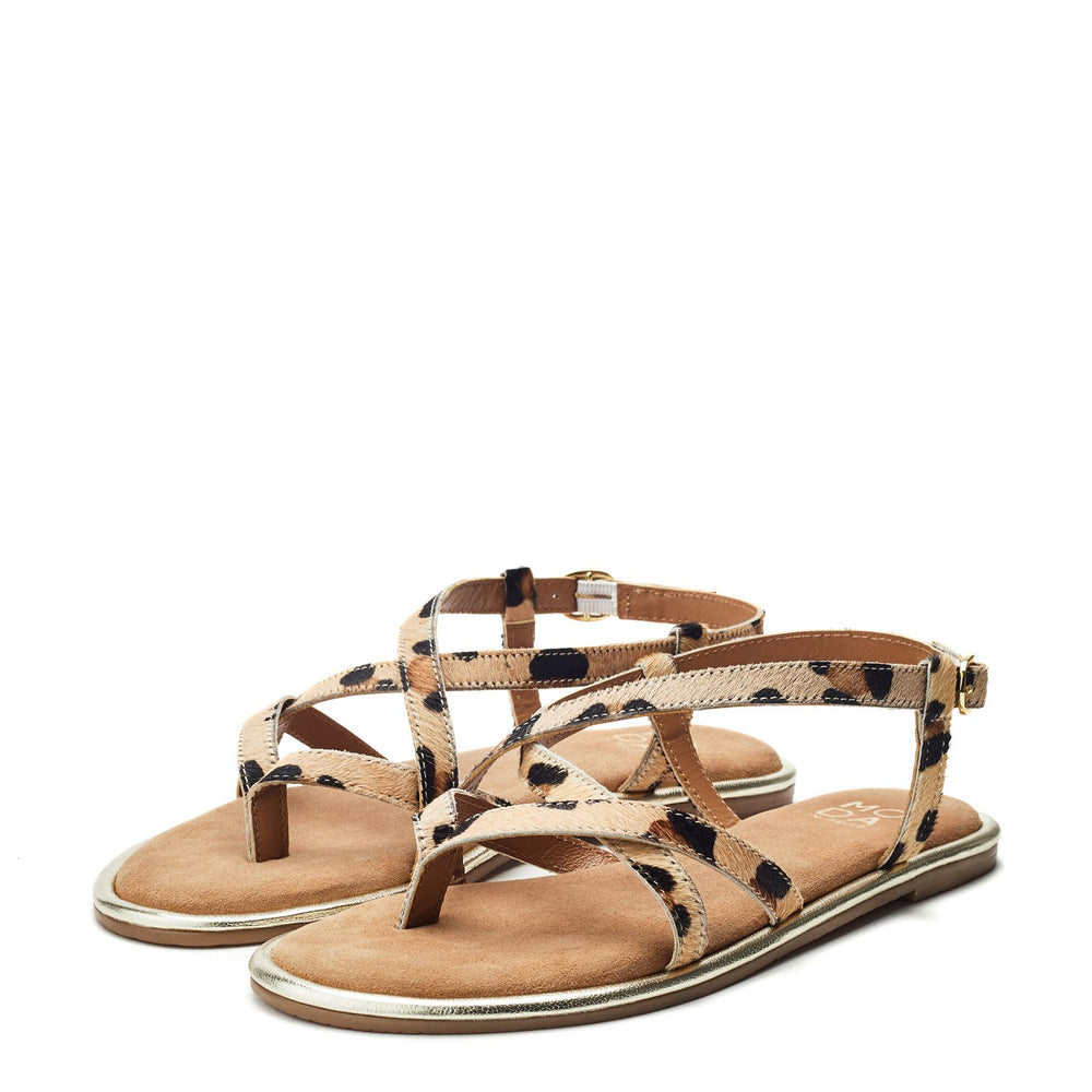 Jacaran Leopard Pony Hair Sandals