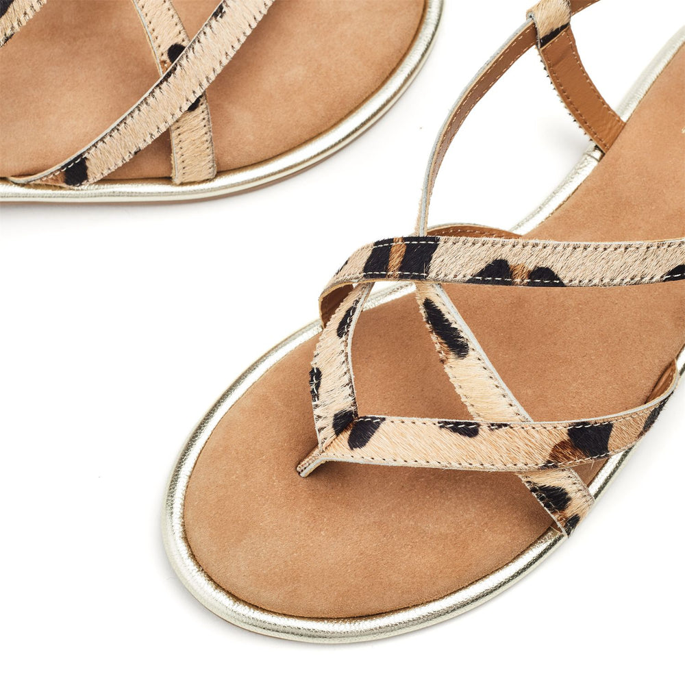 Jacaran Leopard Pony Hair Sandals