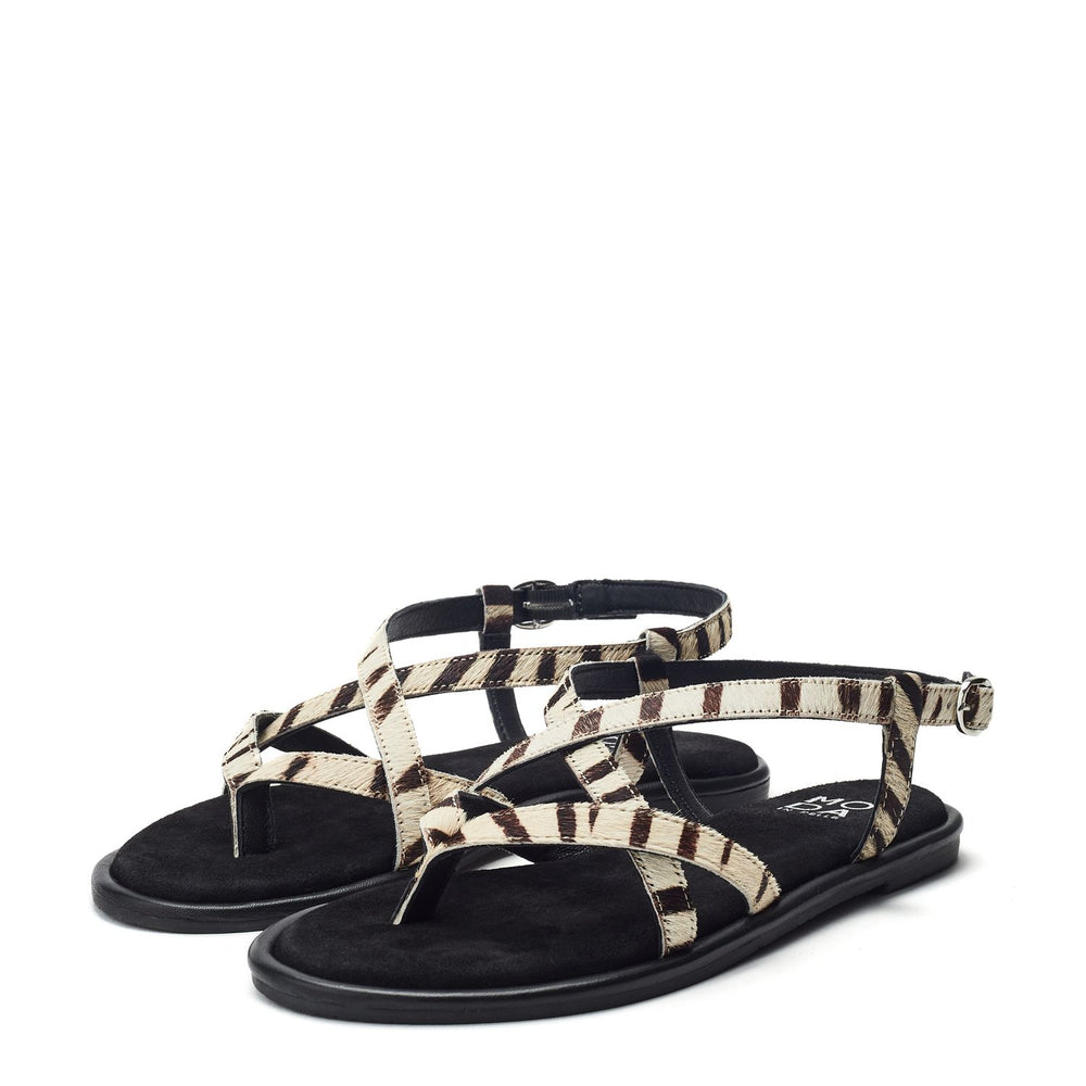 Jacaran Zebra Pony Hair Sandals
