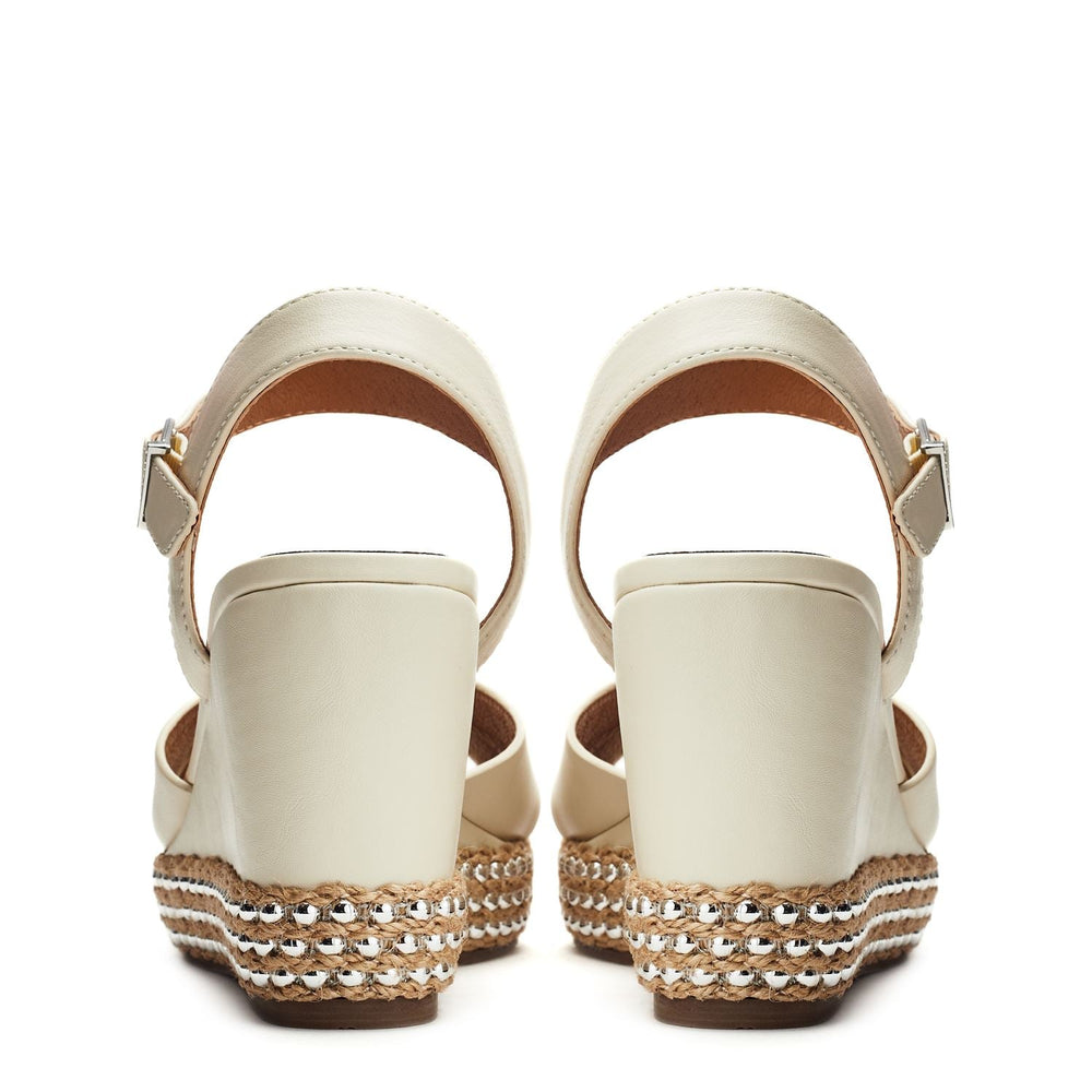 Janeen Off White Leather Sandals
