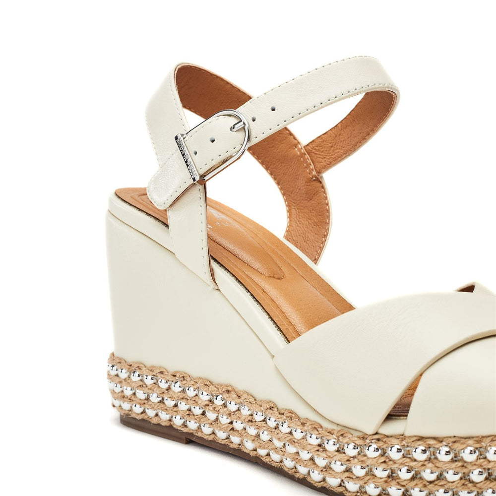 Janeen Off White Leather Sandals