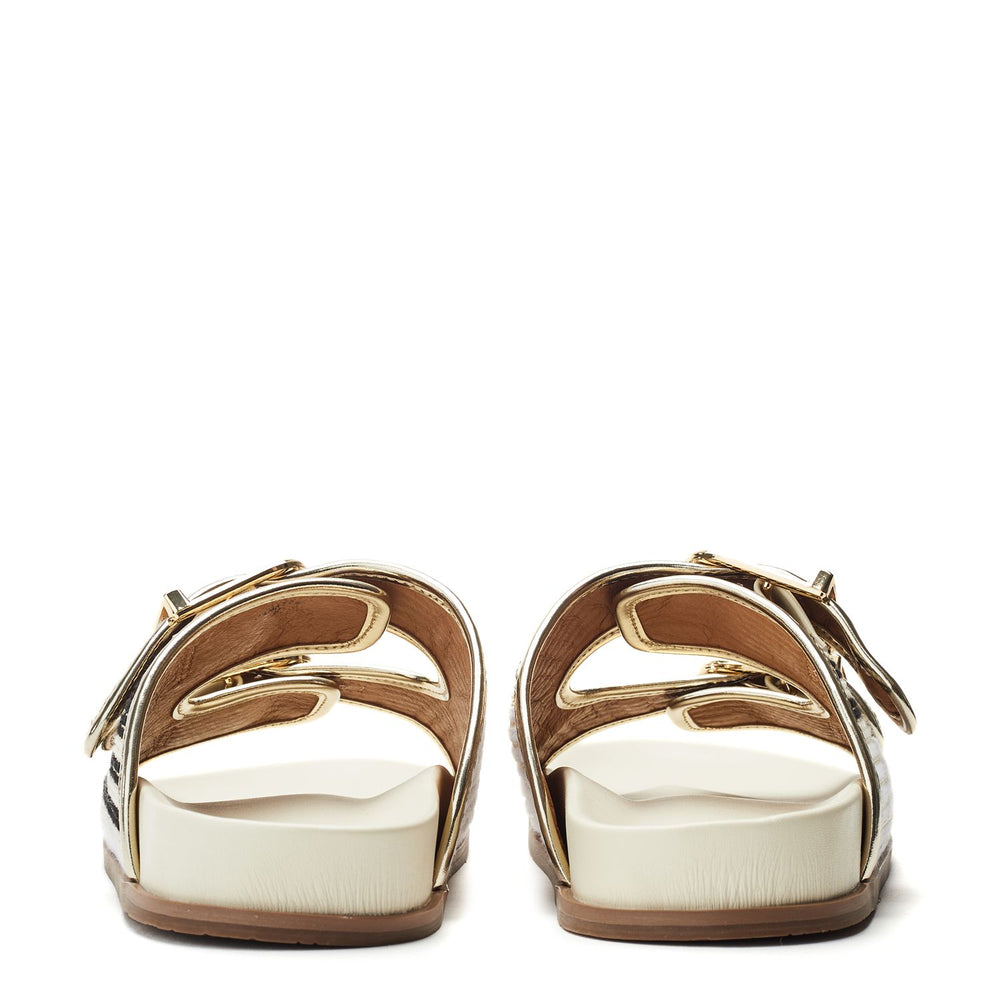 Janettie Off White Textile Sandals