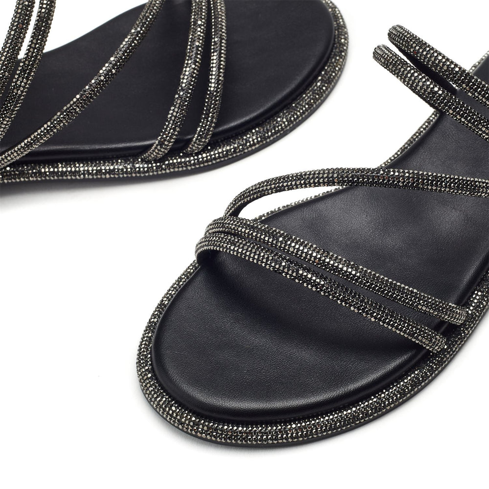 Jannay Black Porvair Sandals