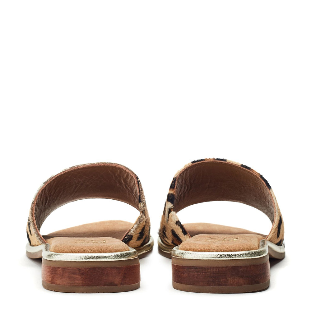 Jarro Leopard Pony Hair Sandals