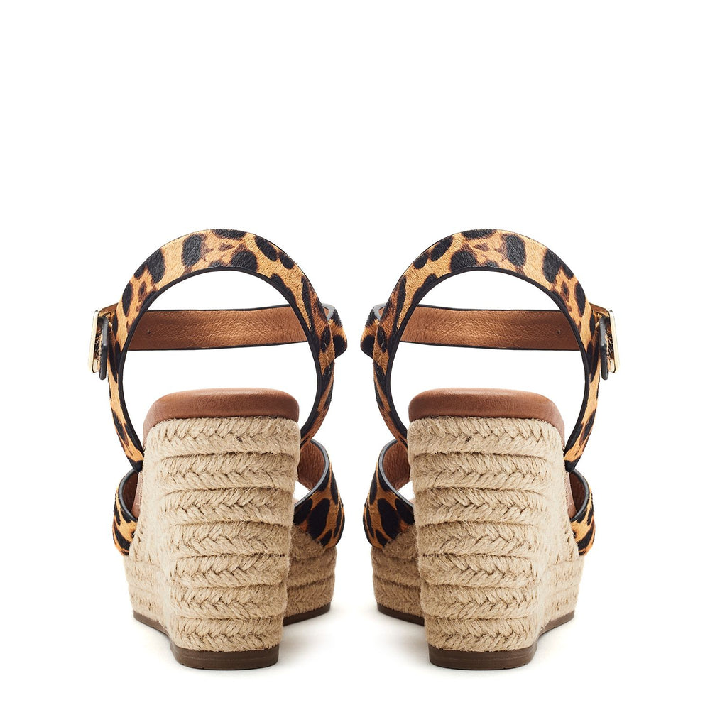 Jasminium Leopard Pony Hair Sandals