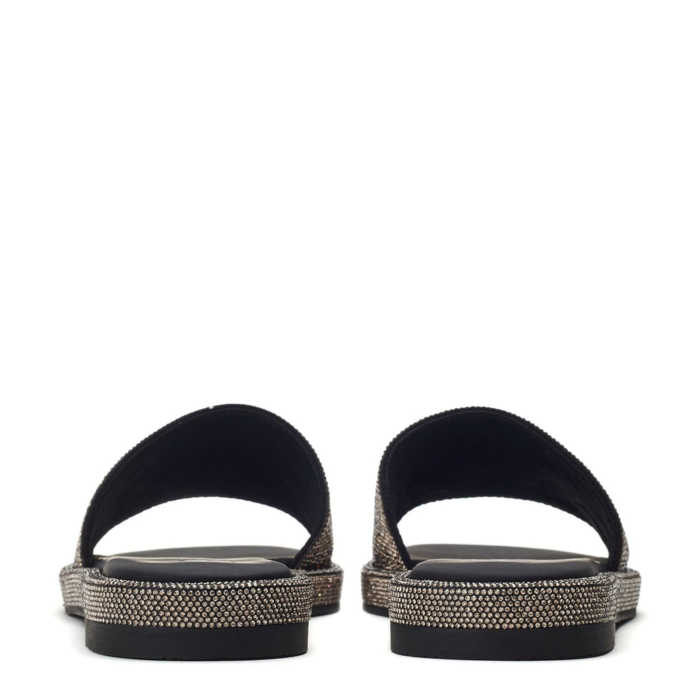 Jaz Black Metallic Sandals