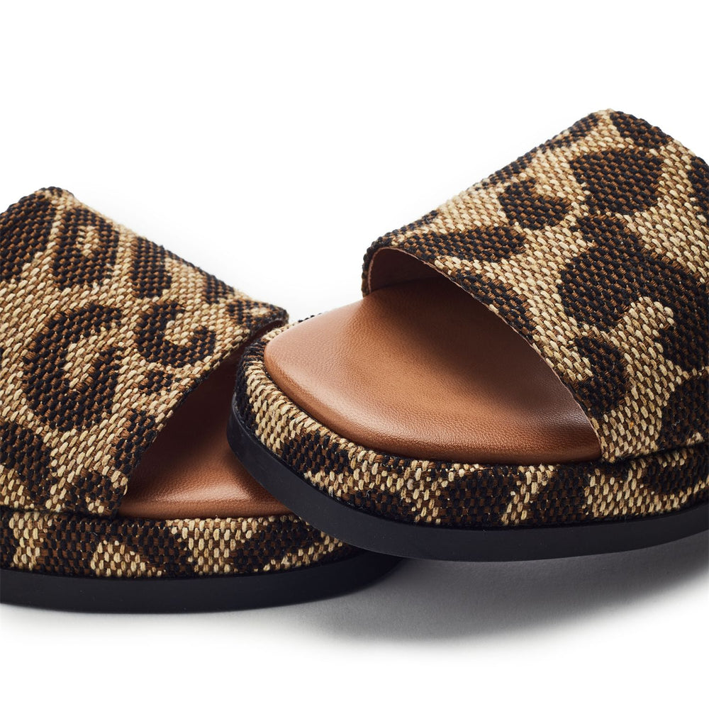 Jelena Leopard Textile Sandals