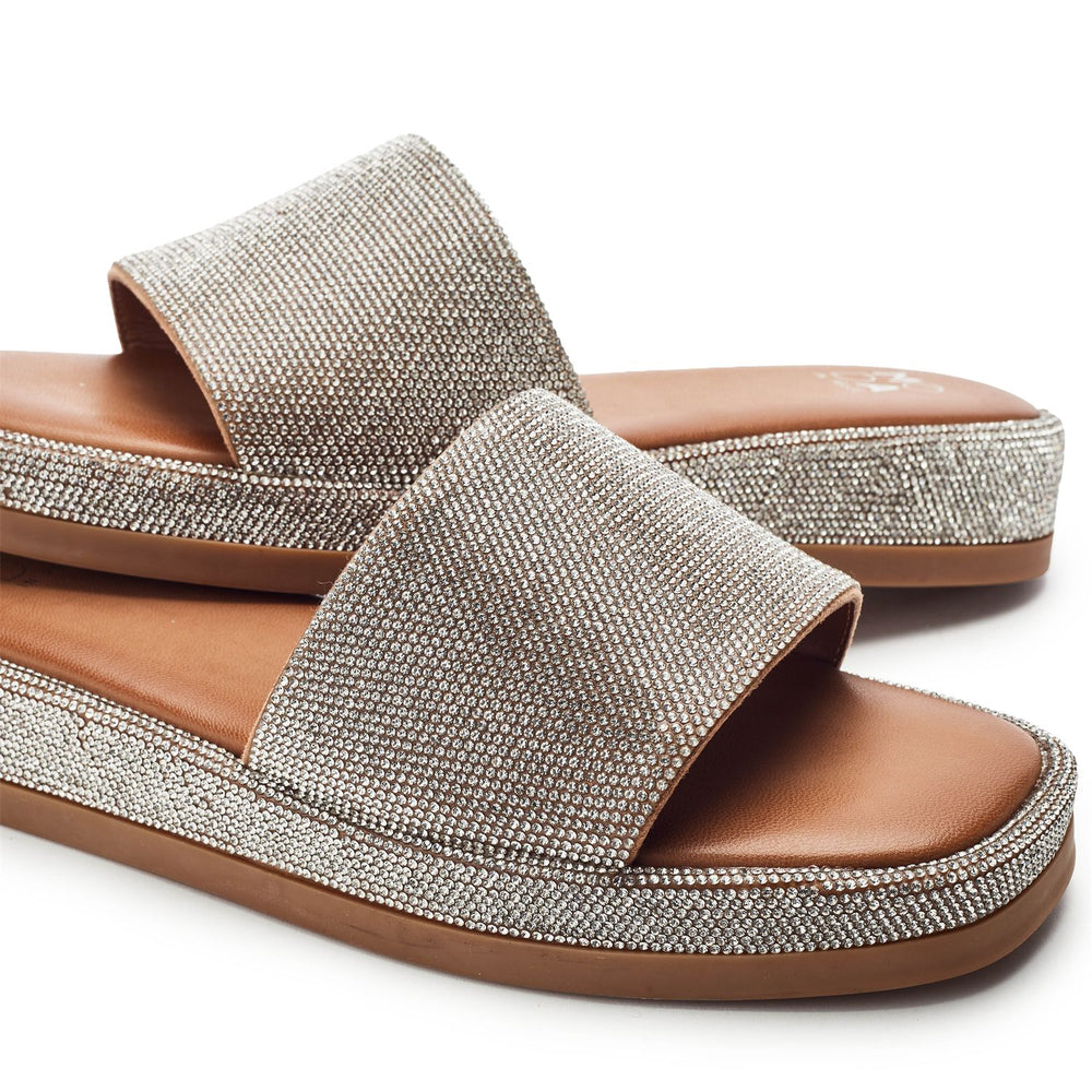 Jelena Silver Diamante Sandals
