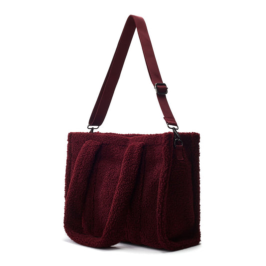 Jemima Bag Burgundy Faux Fur 
