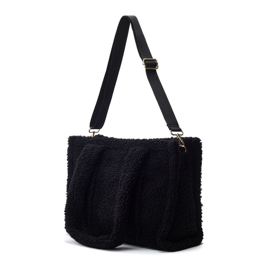 Jemima Bag Black Faux Fur 