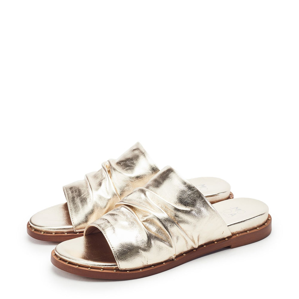 Jerri Gold Leather Sandals
