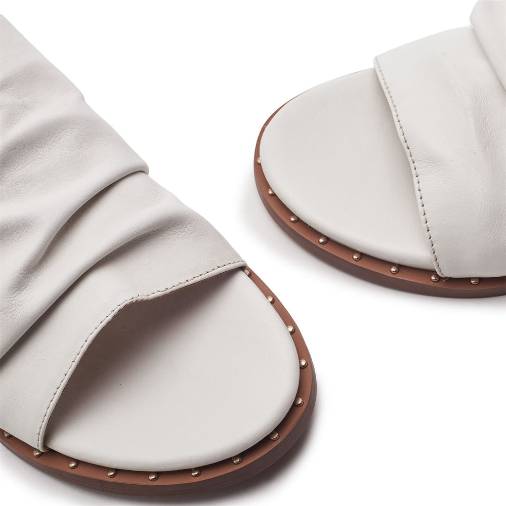Jerri White Leather Sandals
