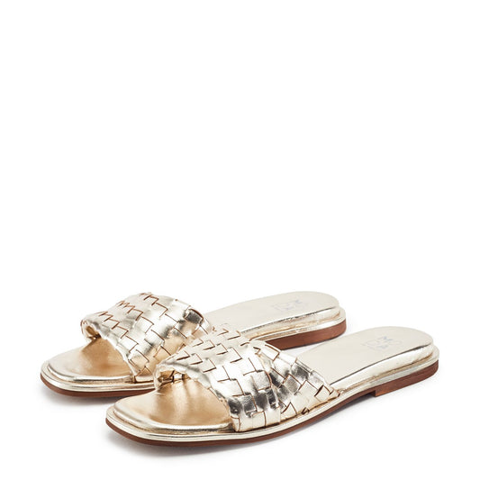 Jina Gold Leather Sandals