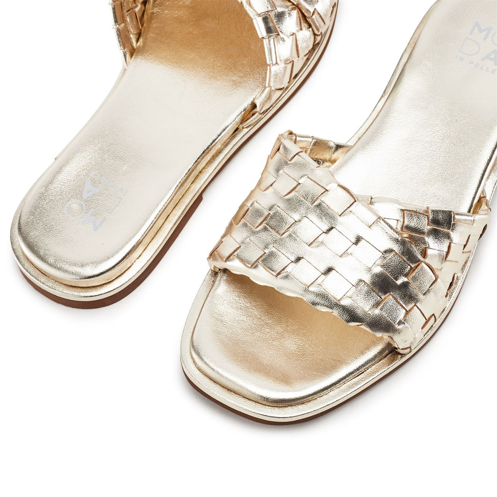 Jina Gold Leather Sandals