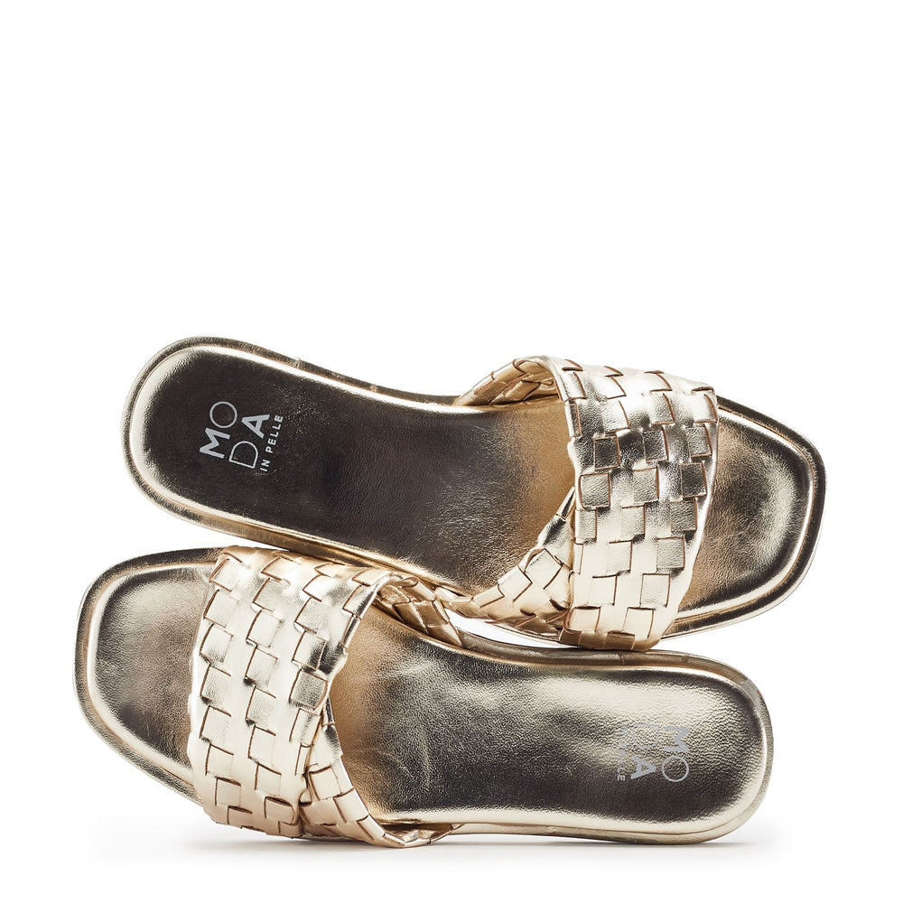 Jina Gold Leather Sandals