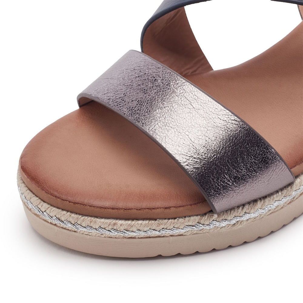 Joani Navy - Pewter Porvair Sandals