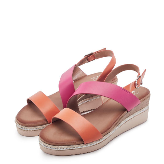 Joani Pink-Orange Porvair Sandals